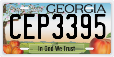 GA license plate CEP3395