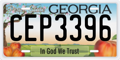 GA license plate CEP3396