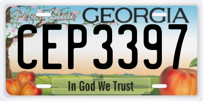 GA license plate CEP3397