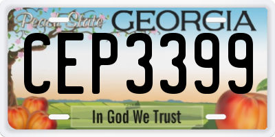 GA license plate CEP3399