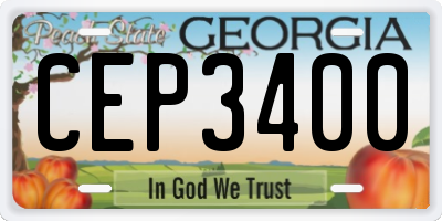 GA license plate CEP3400