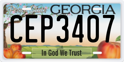 GA license plate CEP3407