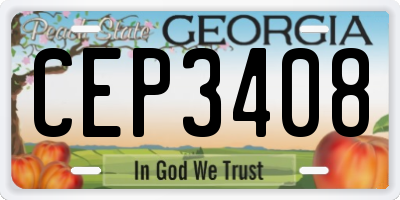 GA license plate CEP3408