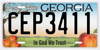 GA license plate CEP3411