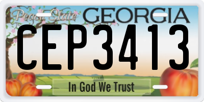 GA license plate CEP3413
