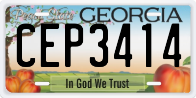 GA license plate CEP3414