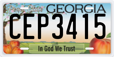 GA license plate CEP3415