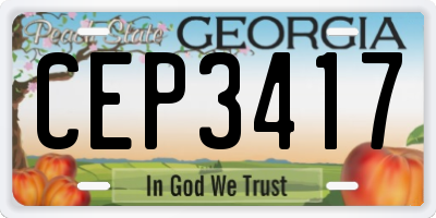 GA license plate CEP3417