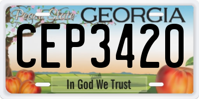 GA license plate CEP3420