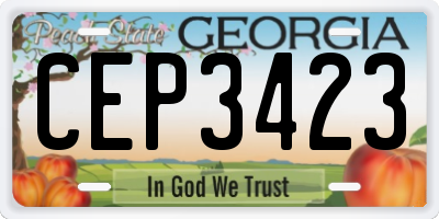 GA license plate CEP3423