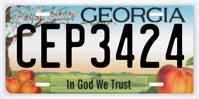 GA license plate CEP3424