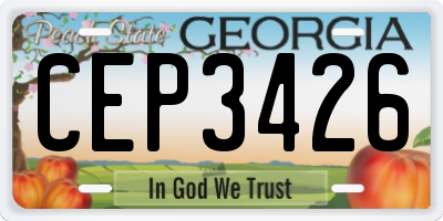 GA license plate CEP3426