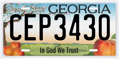 GA license plate CEP3430