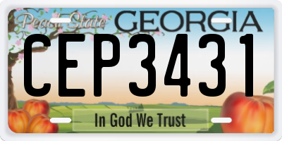 GA license plate CEP3431