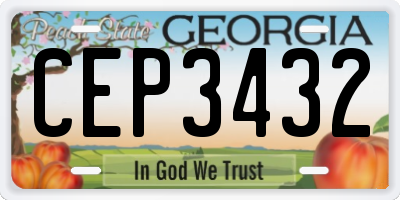 GA license plate CEP3432