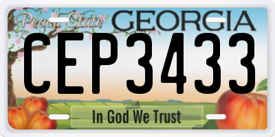 GA license plate CEP3433