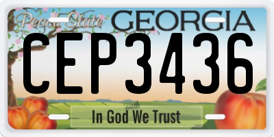GA license plate CEP3436