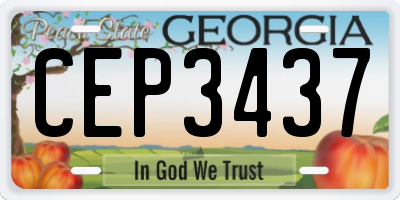 GA license plate CEP3437