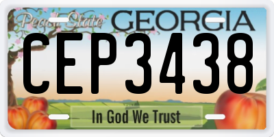 GA license plate CEP3438