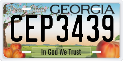 GA license plate CEP3439
