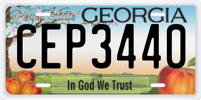 GA license plate CEP3440