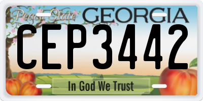 GA license plate CEP3442