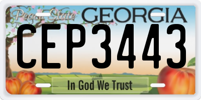 GA license plate CEP3443