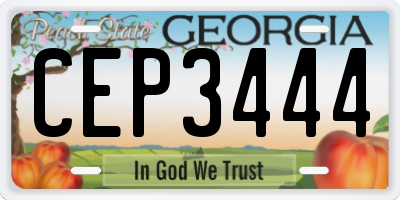 GA license plate CEP3444