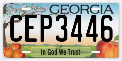 GA license plate CEP3446