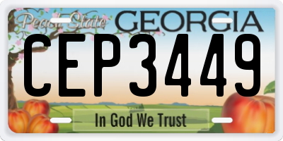 GA license plate CEP3449