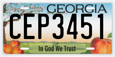GA license plate CEP3451