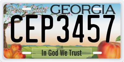 GA license plate CEP3457