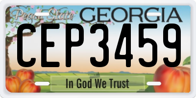 GA license plate CEP3459