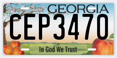 GA license plate CEP3470