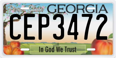 GA license plate CEP3472