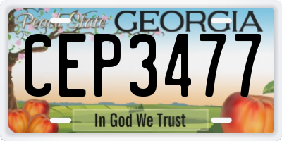 GA license plate CEP3477