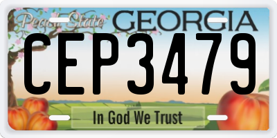 GA license plate CEP3479