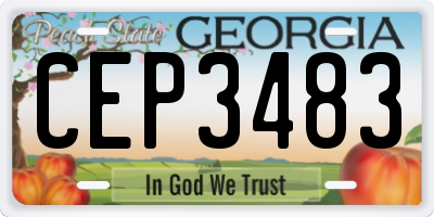 GA license plate CEP3483