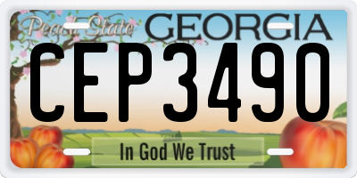 GA license plate CEP3490