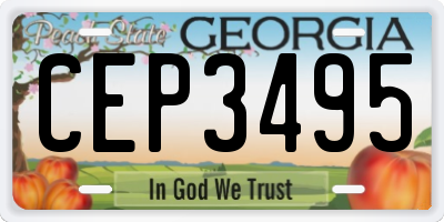 GA license plate CEP3495