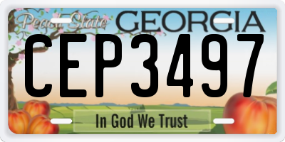 GA license plate CEP3497