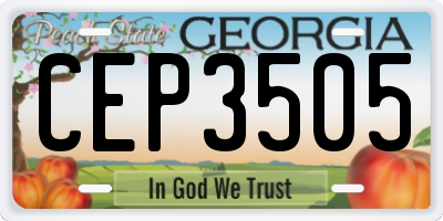 GA license plate CEP3505