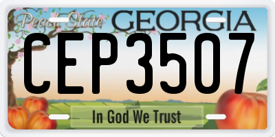 GA license plate CEP3507