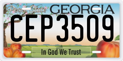 GA license plate CEP3509