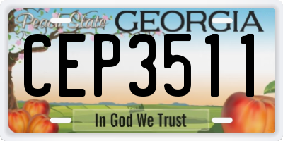 GA license plate CEP3511