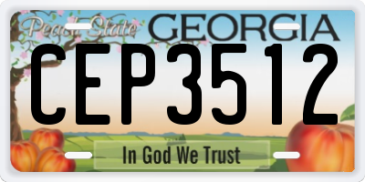 GA license plate CEP3512