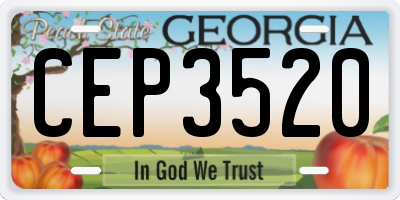 GA license plate CEP3520