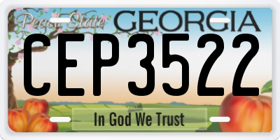 GA license plate CEP3522
