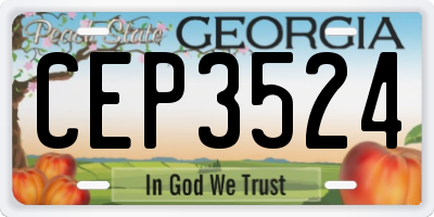 GA license plate CEP3524