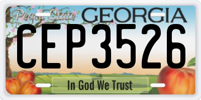 GA license plate CEP3526